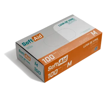 Imagem de LUVA VINIL SOFT AID S/PO M C/100